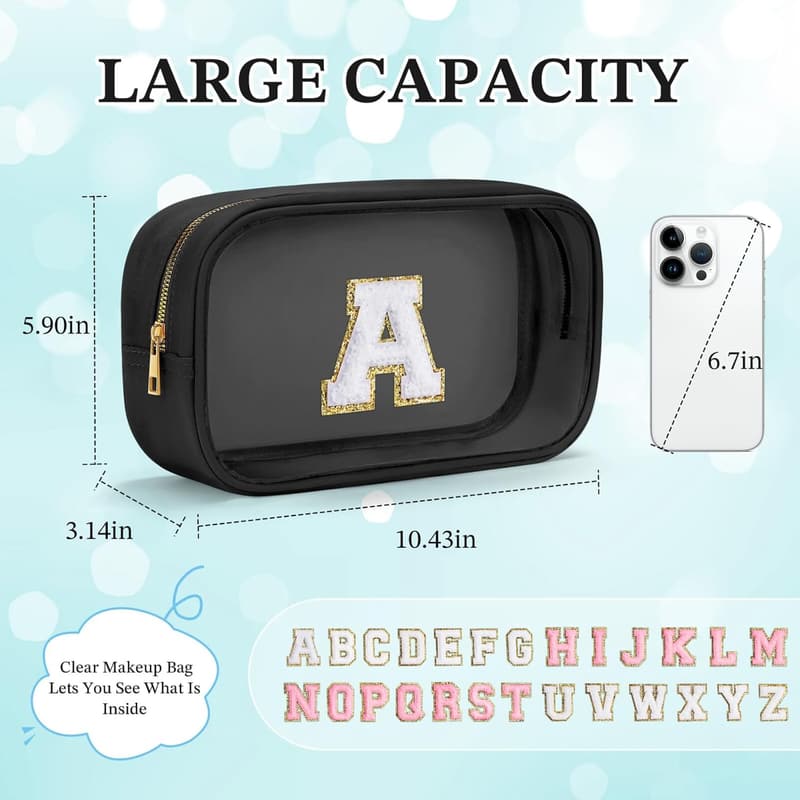 Birthday Travel Makeup Bag for Women - Clear Toiletry Organizer