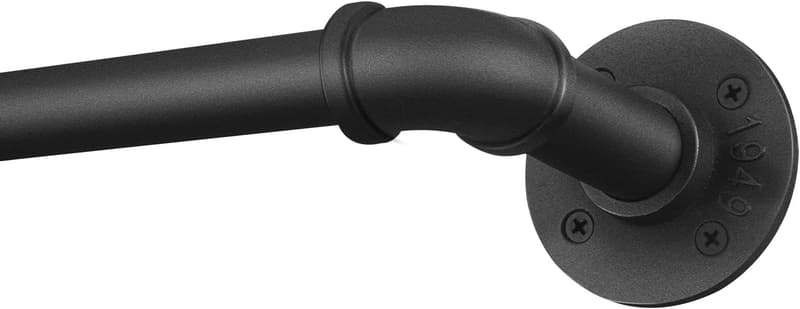 Adjustable Black Blackout Curtain Rod for Windows 66-120