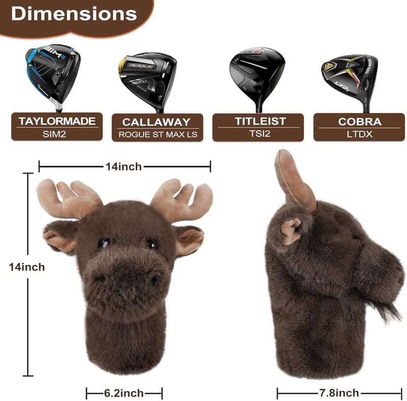 Animal Plush Golf Club Headcovers for Standard 460cc Drivers