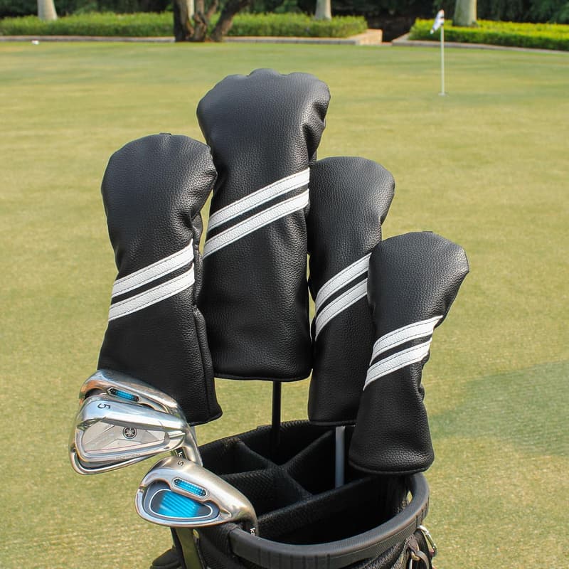 Golf Club Head Covers Set - 4pcs Accessories for Woods & Driver