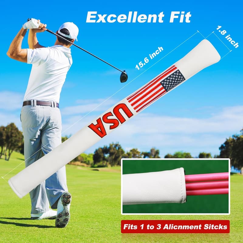 Golf Club Head Covers Set - PU Leather for Men & Women Golfers