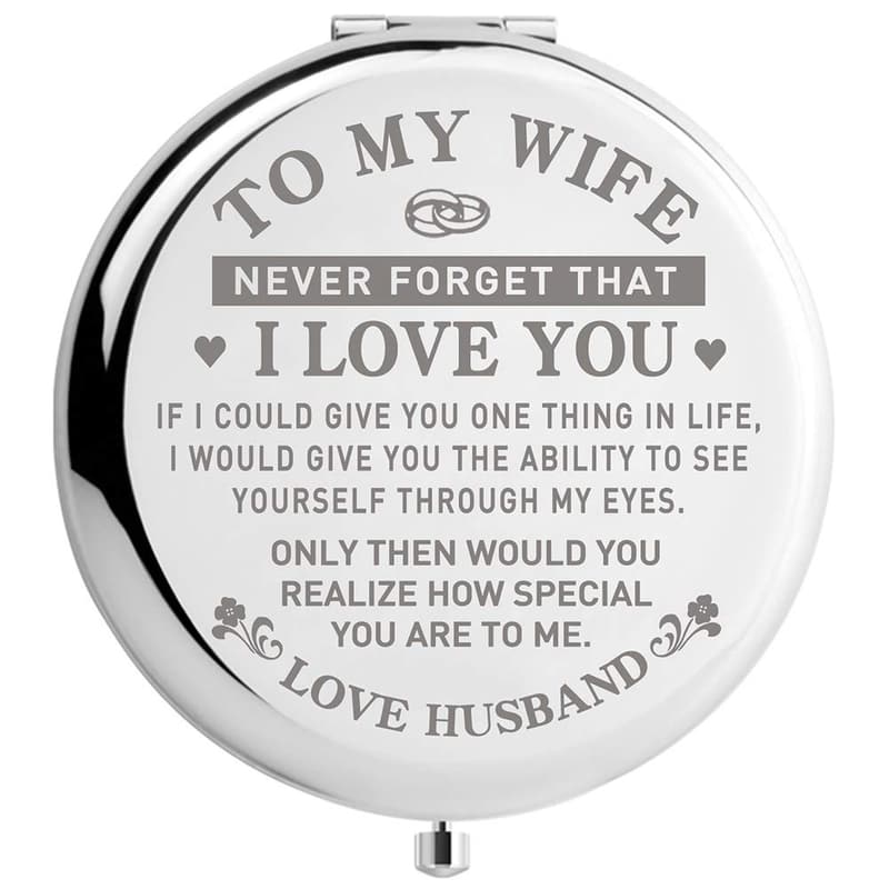 Wife Birthday Gift: Travel Makeup Mirror - Romantic Anniversary Gift