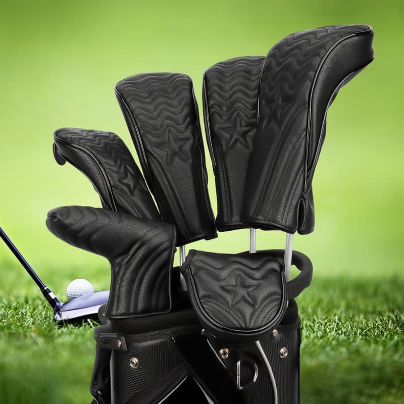 Premium PU Leather Golf Club Head Covers Set with Tags