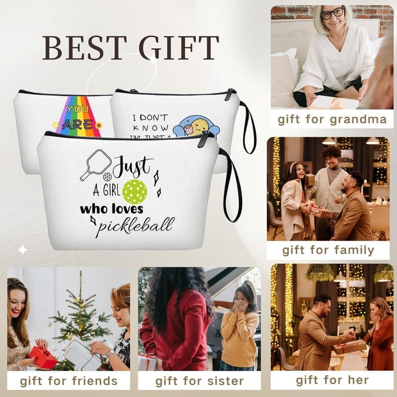 Birthday Gifts for Women - Pickleball Makeup Bag