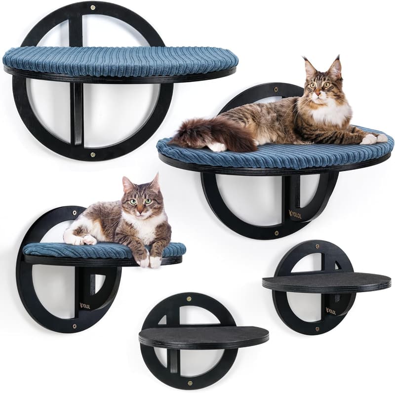 Small Black Cat Wall Hammock with Cushion - Easy Installation