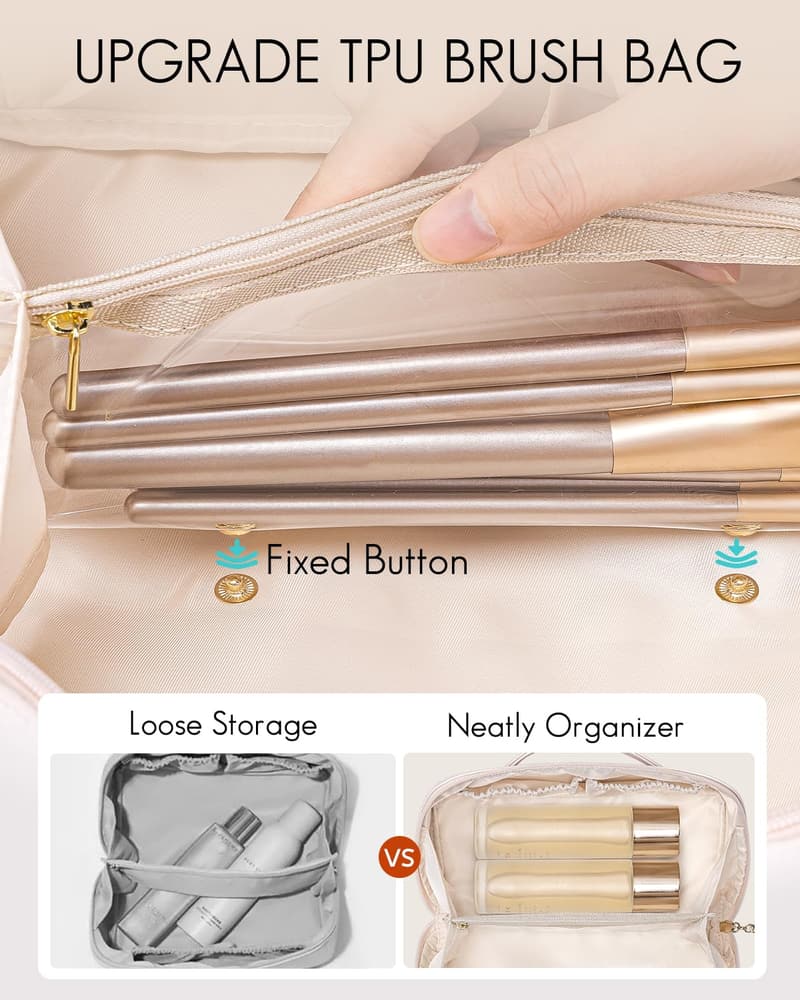 Waterproof Travel Makeup Organizer Bag for Women - Pink