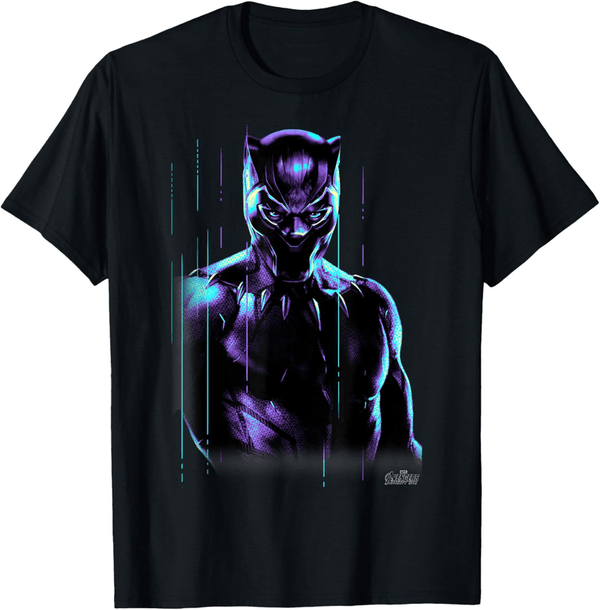 Black Panther Neon Glow Graphic T-Shirt