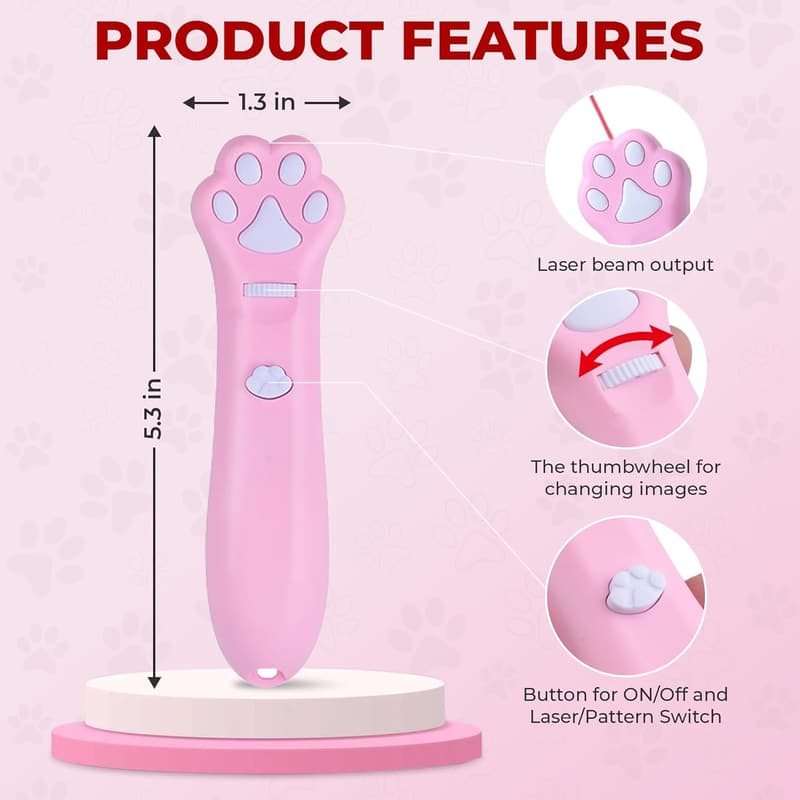 Interactive Wall Projector Cat Toy – 5 Designs for Pets