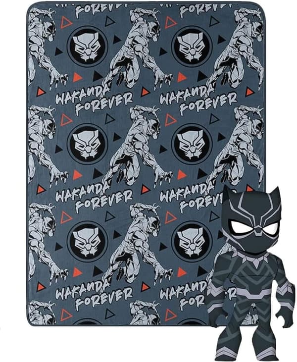 Black Panther Hugger Pillow & Silk Touch Throw Blanket Set