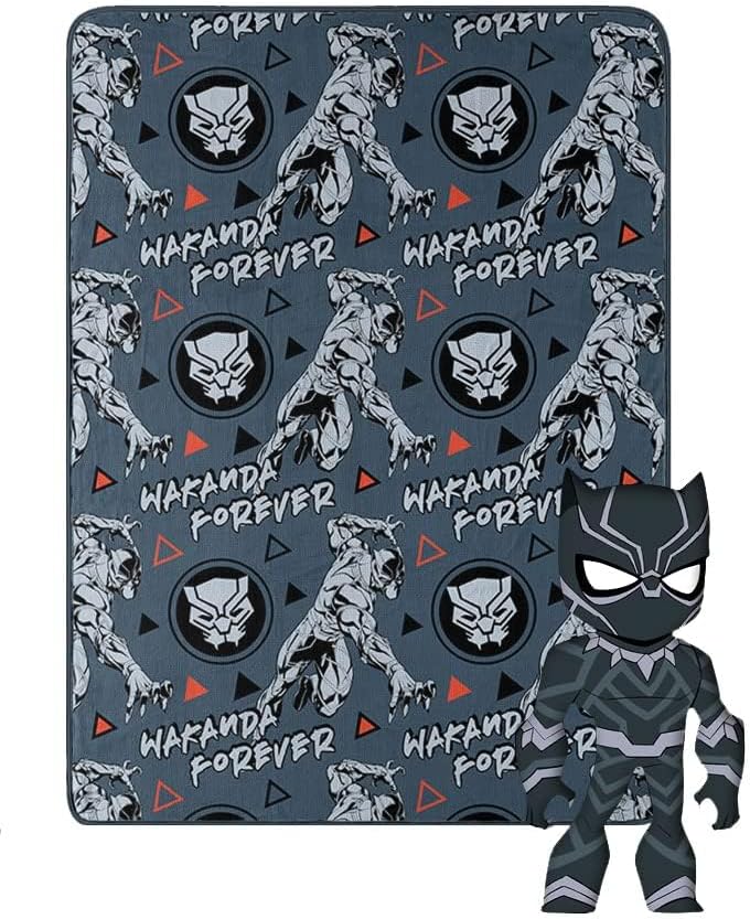 Black Panther Hugger Pillow & Silk Touch Throw Blanket Set