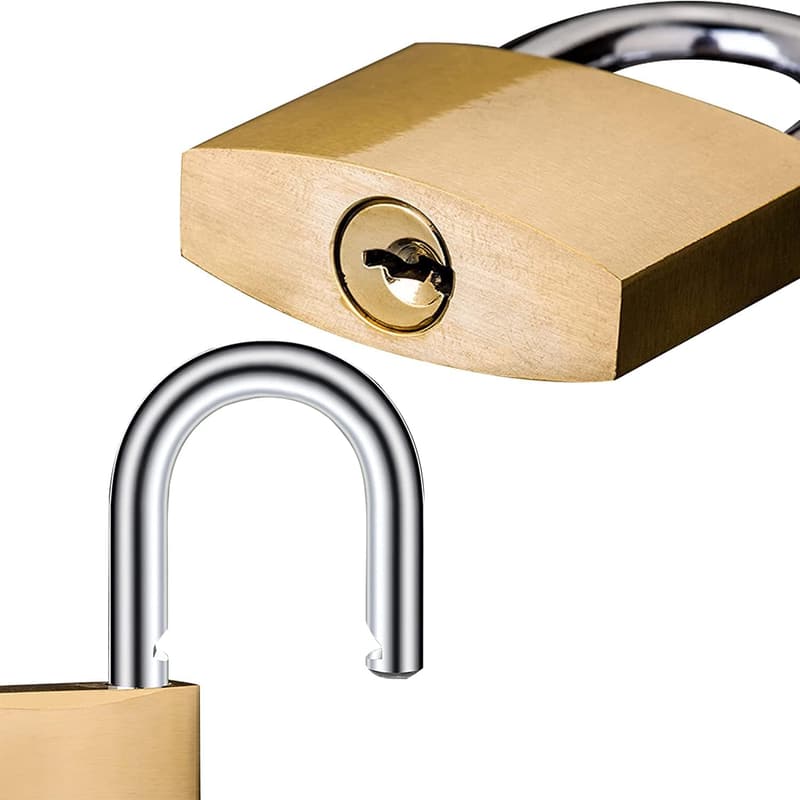 Gold Keyed Padlocks - 32mm Compact D Shape (2 Pcs)