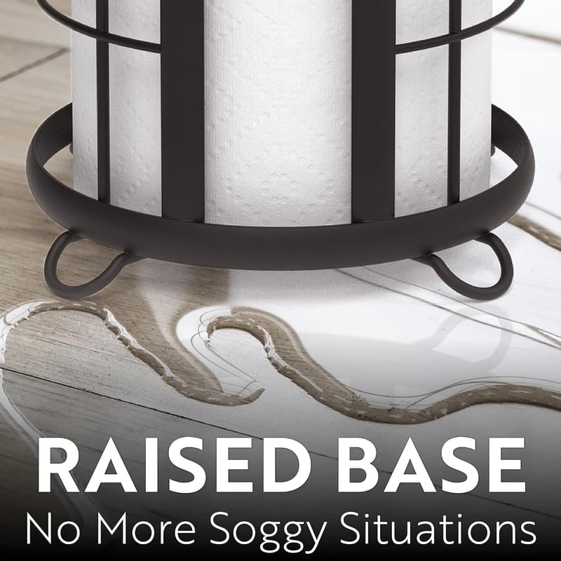 Freestanding Black Toilet Paper Holder - Minimalist Bathroom Organizer