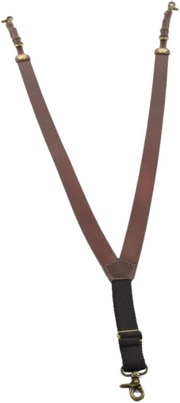 Men's Leather Suspenders with Bullet Conchos