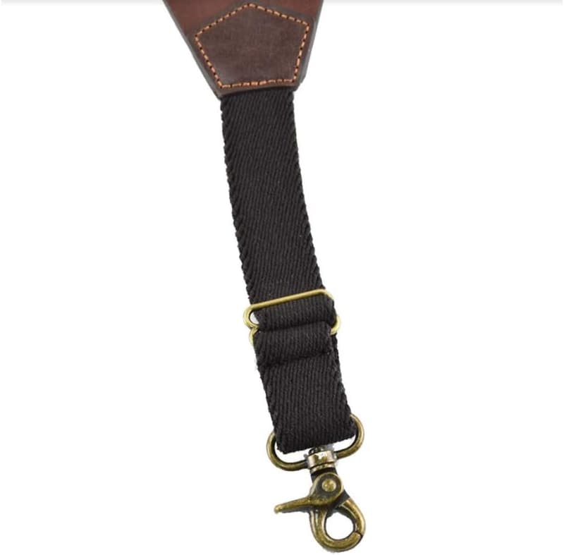 Men's Leather Suspenders with Bullet Conchos