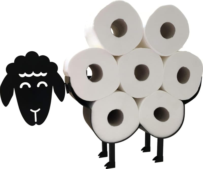 Novelty Black Sheep Toilet Paper Holder - Free Standing or Wall Mount