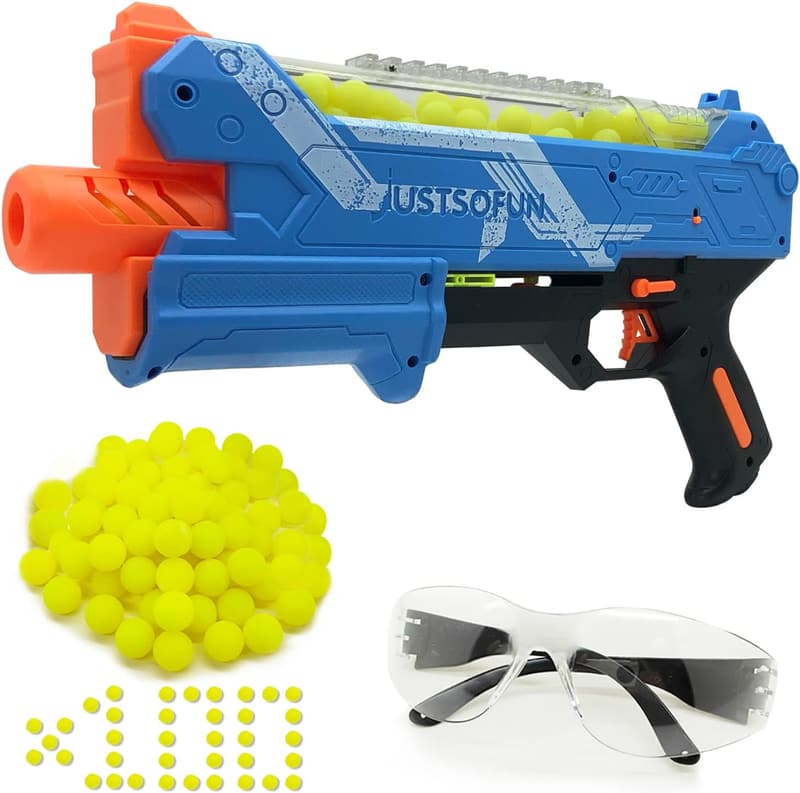 Navy Blue Blaster Gun Set with Goggles & 100 Rounds for Kids