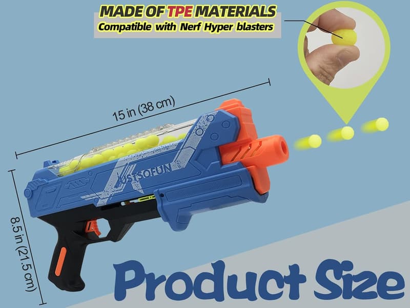 Navy Blue Blaster Gun Set with Goggles & 100 Rounds for Kids