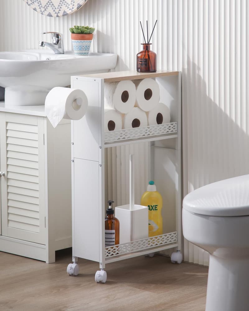 Slim Bathroom Storage Cabinet for Toilet Paper Holder