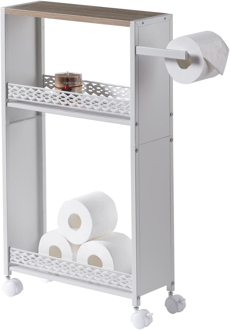 Slim Bathroom Storage Cabinet for Toilet Paper Holder
