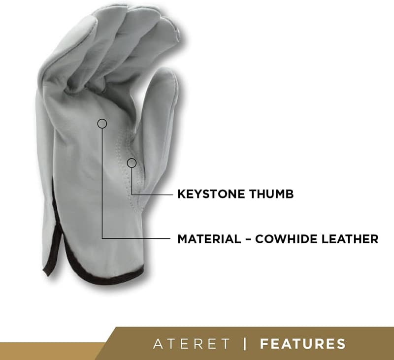 Durable Cowhide Leather Work Gloves for Truck Driving