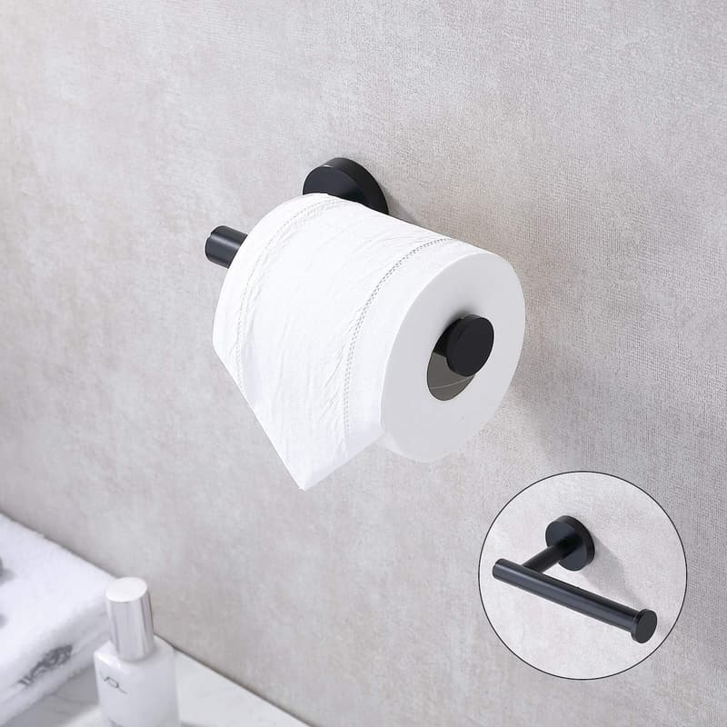 Matte Black Stainless Steel Toilet Paper Holder for Bathroom