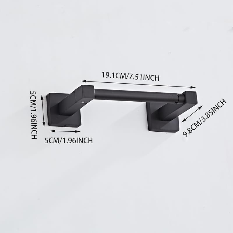 Matte Black Wall-Mounted Toilet Paper Holder in Stainless Steel