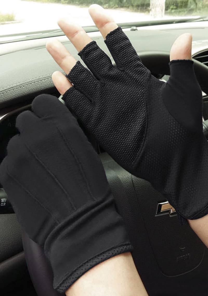UV Protection Fingerless Cotton Gloves for Men and Women