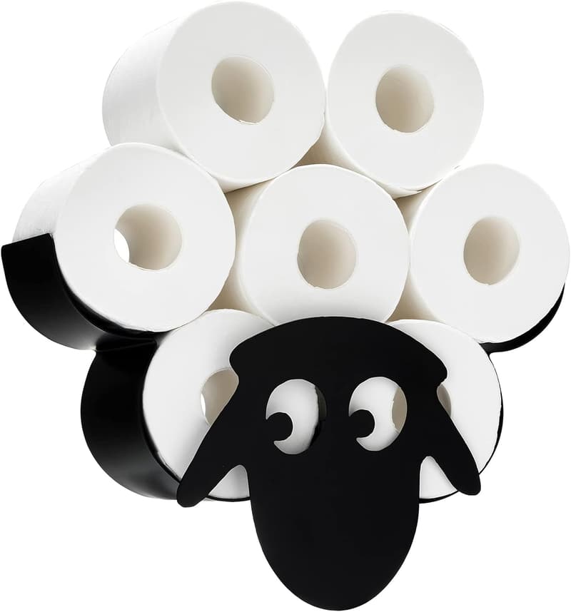 Sheep Wall-Mount Toilet Paper Holder - Decorative Tissue Storage