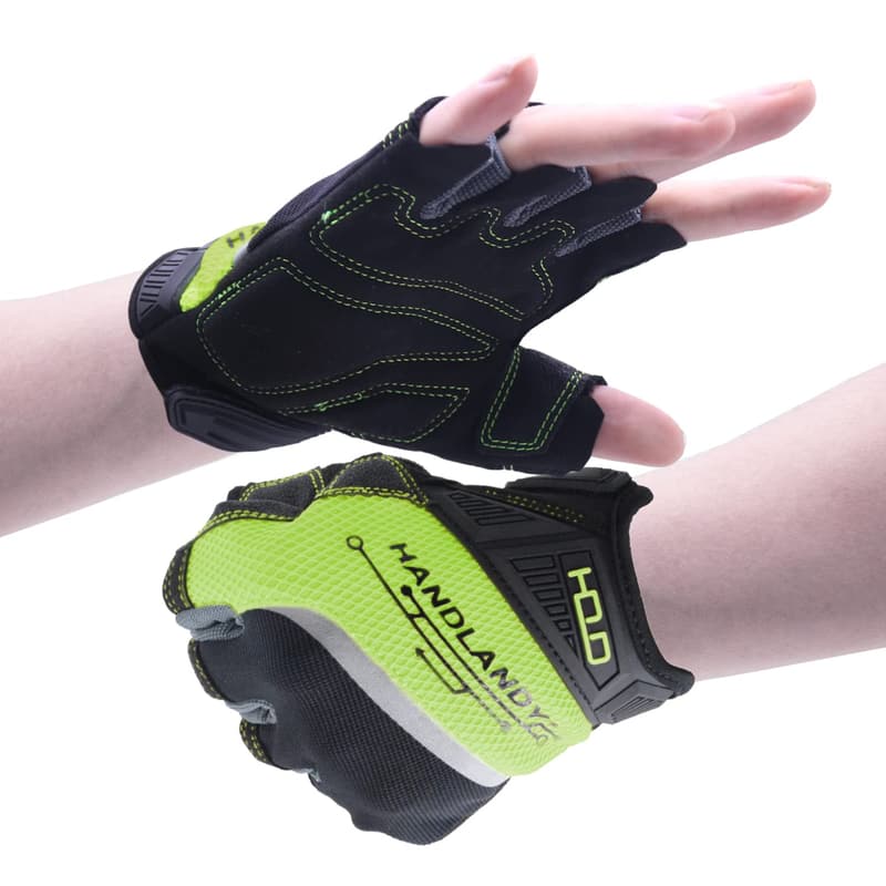 Men's Breathable Fingerless Work Gloves - Durable All-Purpose Fit