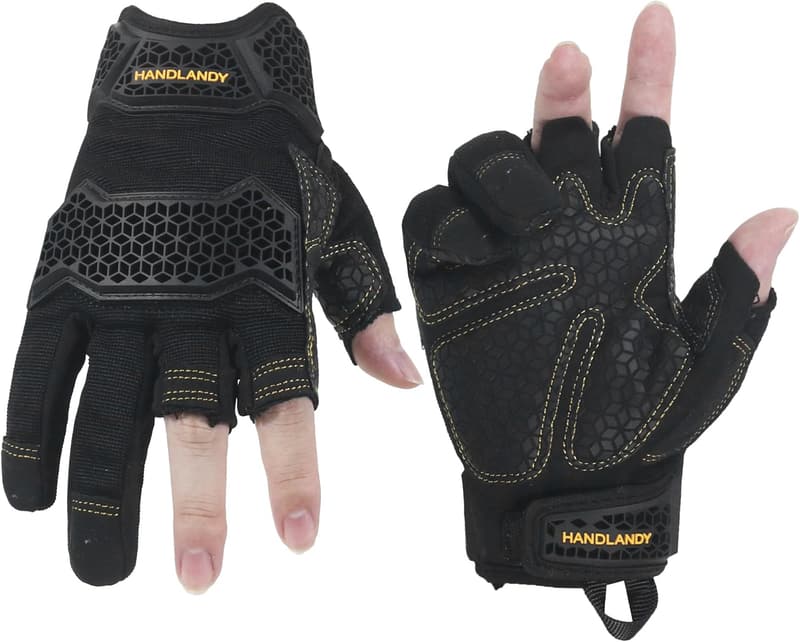 Utility Fingerless Work Gloves for Men and Women