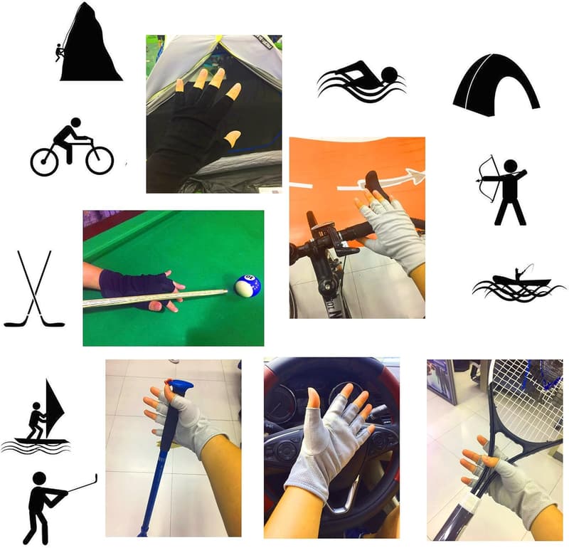 Men's UV Protection Cotton Fingerless Driving Gloves