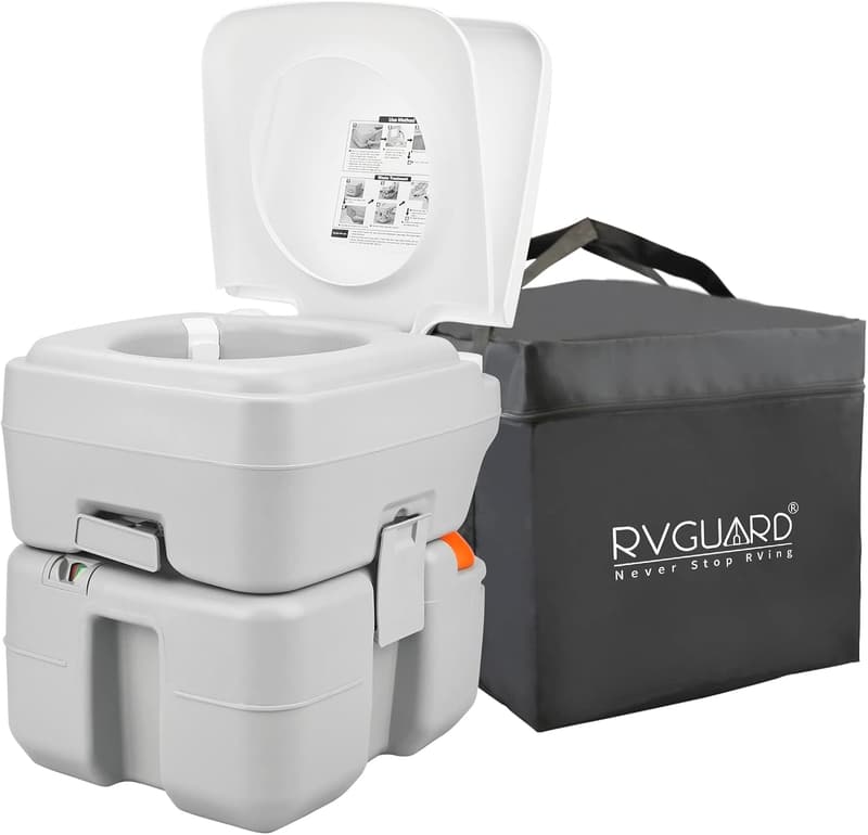 Portable Toilet with 5.3 Gallon Tank for Camping and RV Use