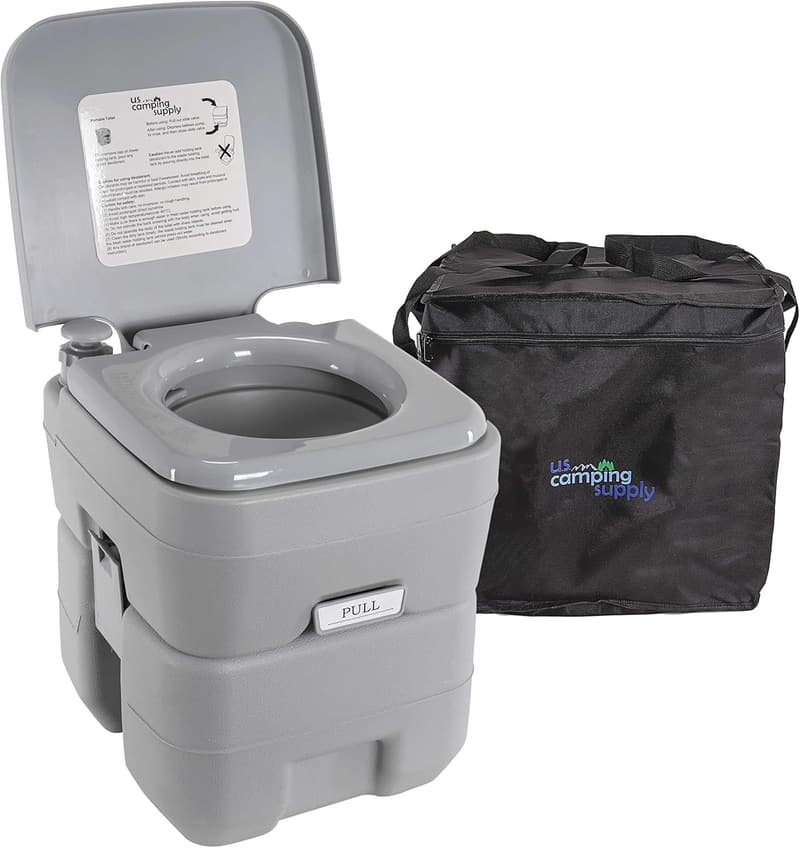 Portable Camping Toilet with Carry Bag - 5.3 Gallon Capacity