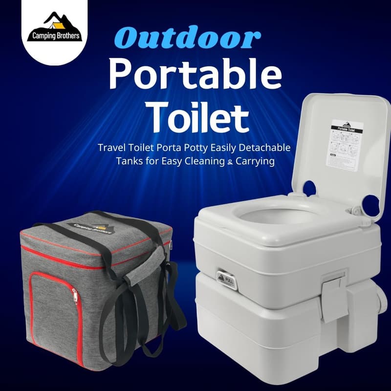 Portable Camping Toilet - 5.3 Gallon, 286 lbs Capacity, Carry Bag