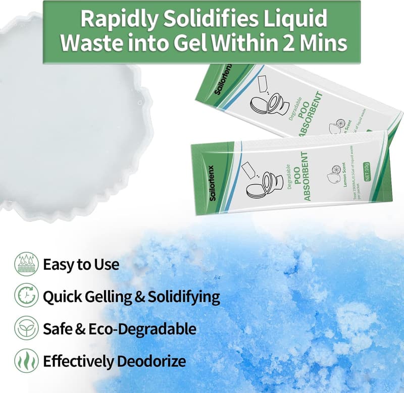 Eco-Friendly Gelling Absorbent for Portable Toilets