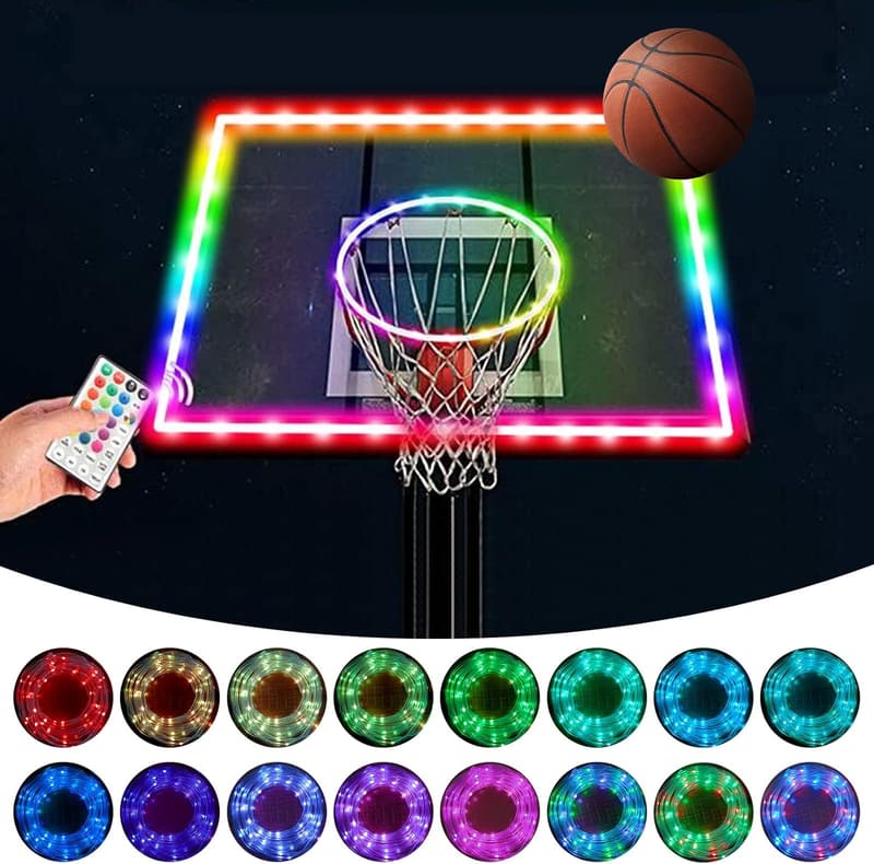 LED Basketball Hoop Light with Remote, 16 Colors for Night Play