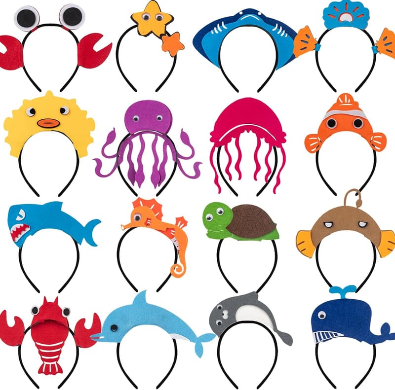 Under the Sea Party Felt Fabric Headbands - Ocean Animal Theme