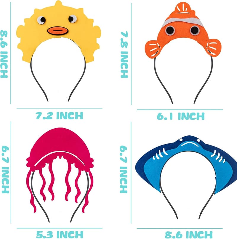 Under the Sea Party Felt Fabric Headbands - Ocean Animal Theme