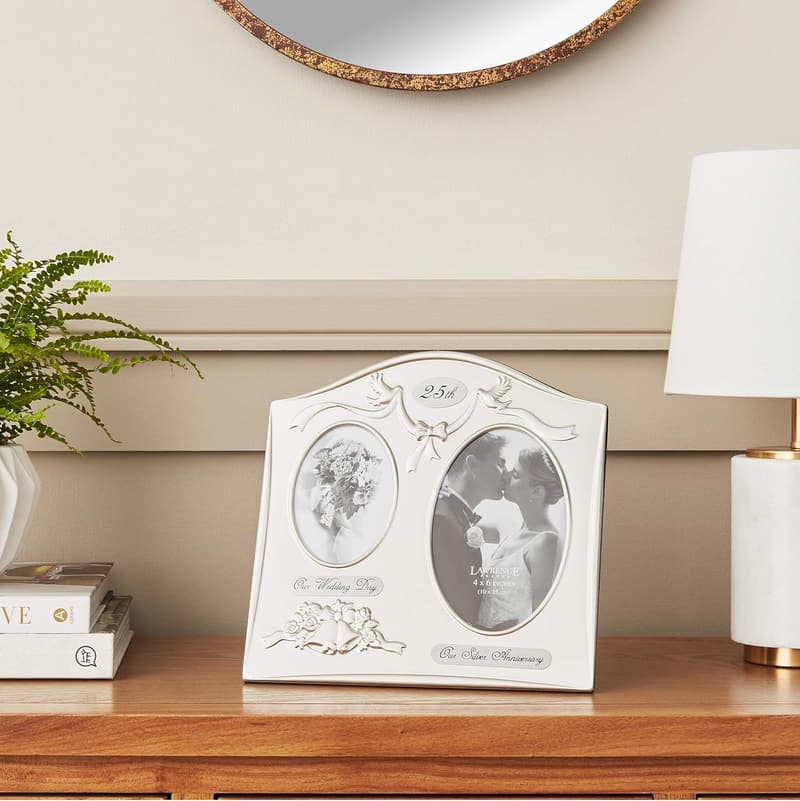 25th Anniversary Satin Silver & Brass Plated Picture Frame