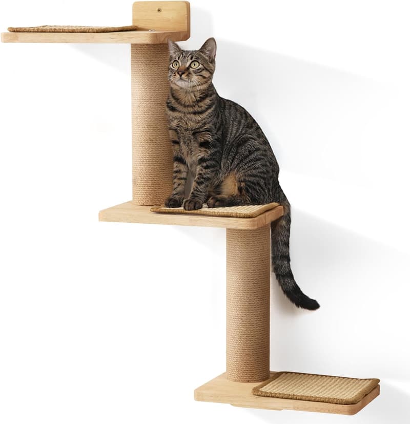 Transformable Cat Wall Shelves & Scratching Post - 3-in-1 Perch