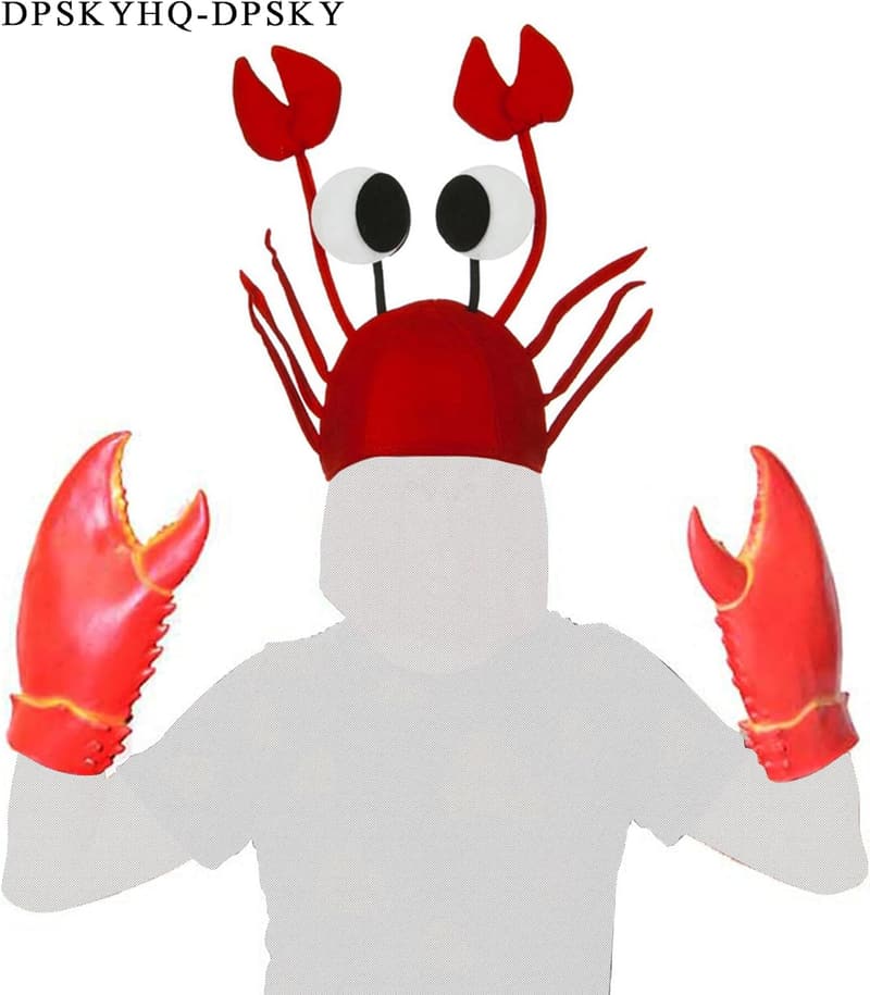 Crab Costume Hat Set with Giant Claws and Antenna