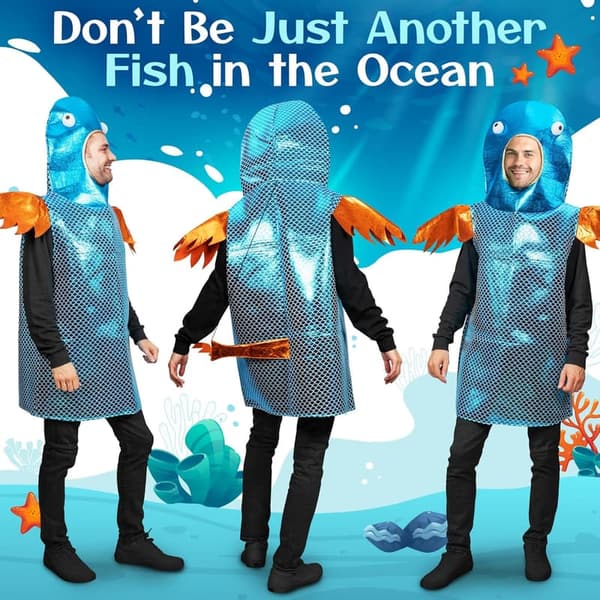 Funky Fisherman's Halloween Fish Costume for Adults