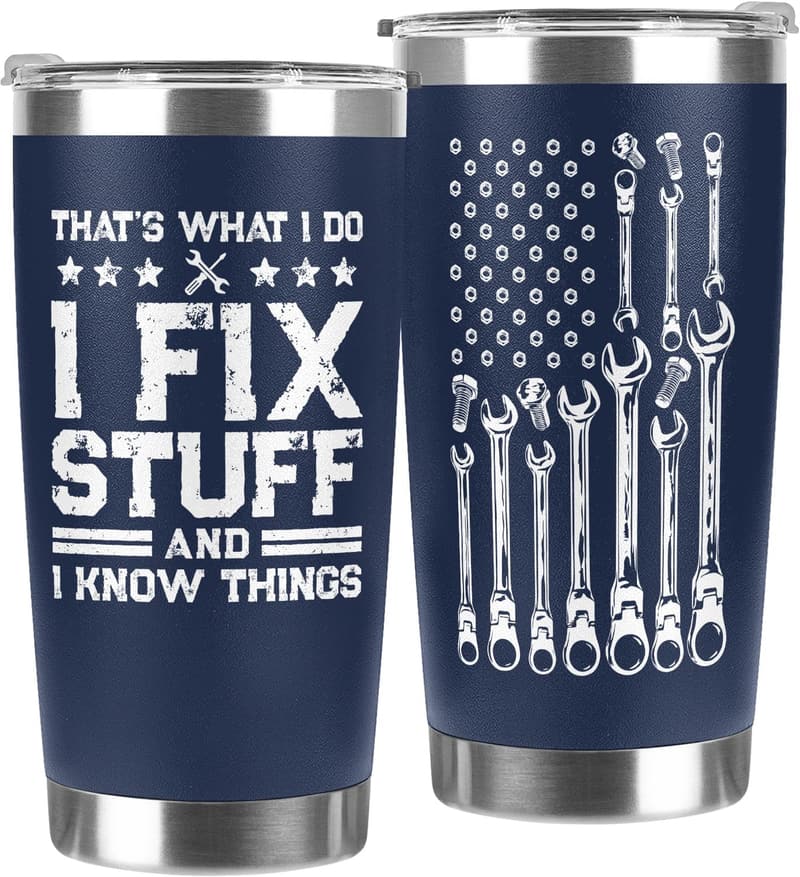 Birthday Gift for Dad - Unique 20oz Navy Tumbler