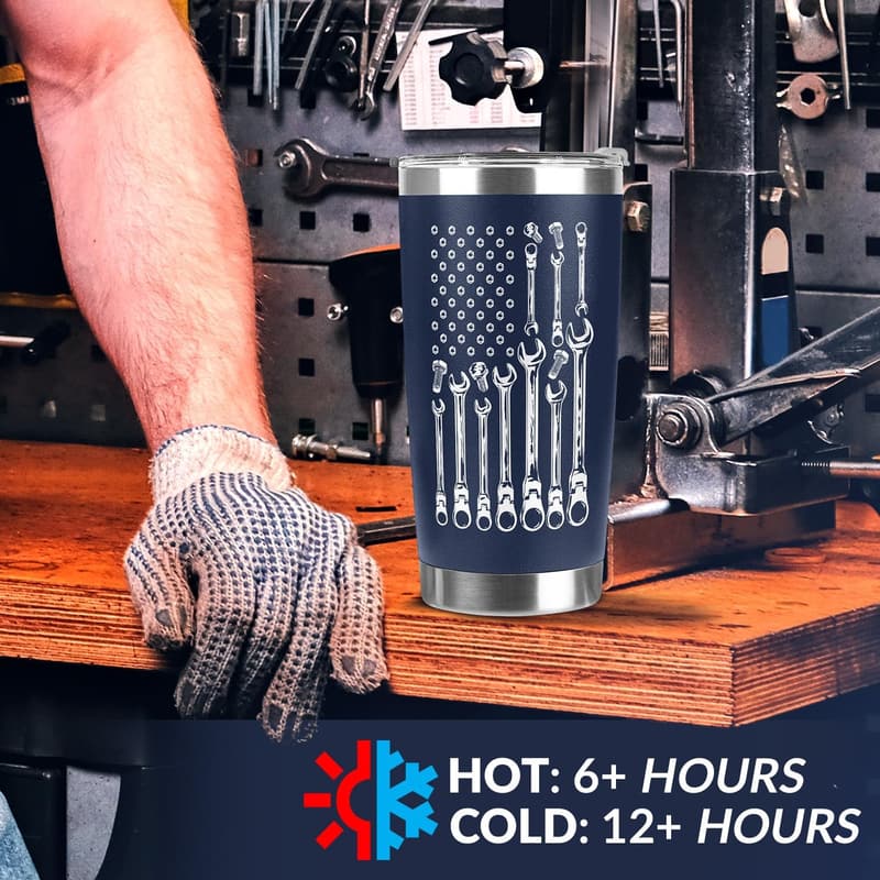 Birthday Gift for Dad - Unique 20oz Navy Tumbler