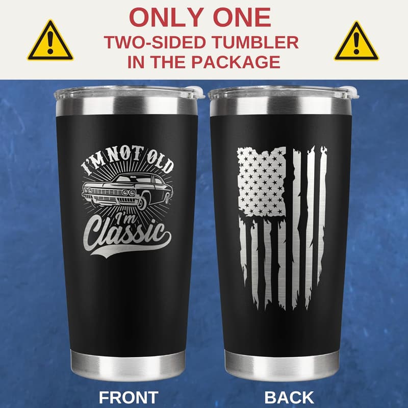 Birthday Gift for Men - 20 Oz Stainless Steel Tumbler