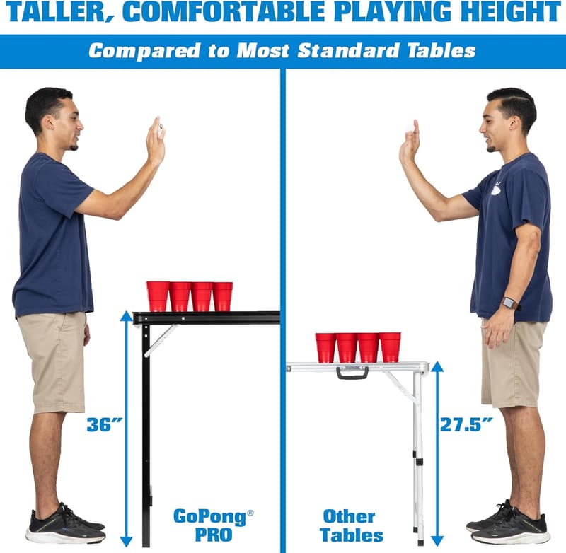 Premium 8-Foot Beer Pong Table - Heavy-Duty Black