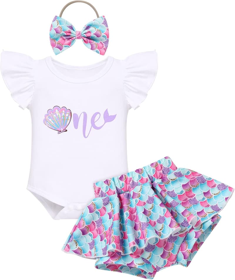 1st Birthday Sunflower Peach Romper & Shorts Set for Girls