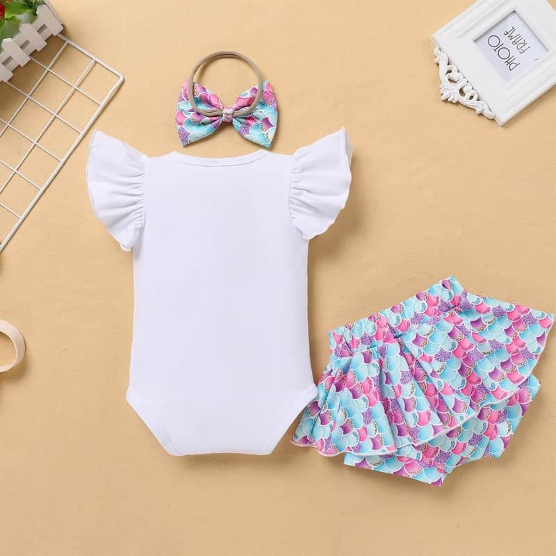 1st Birthday Sunflower Peach Romper & Shorts Set for Girls