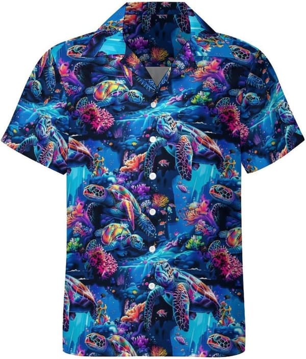 Men's Summer Beach Shirt - Short Sleeve Button Down
