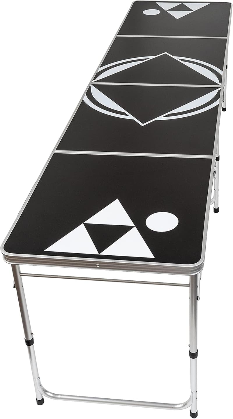 Portable 8' Beer Pong Table with Carrying Handles - Black